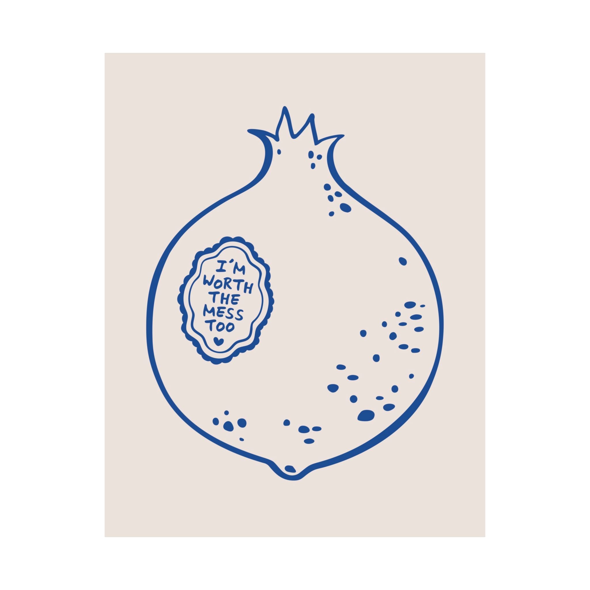 Doodle The Pomegranate Theory Blue Poster, Inspiring Beautiful Mess Art Print