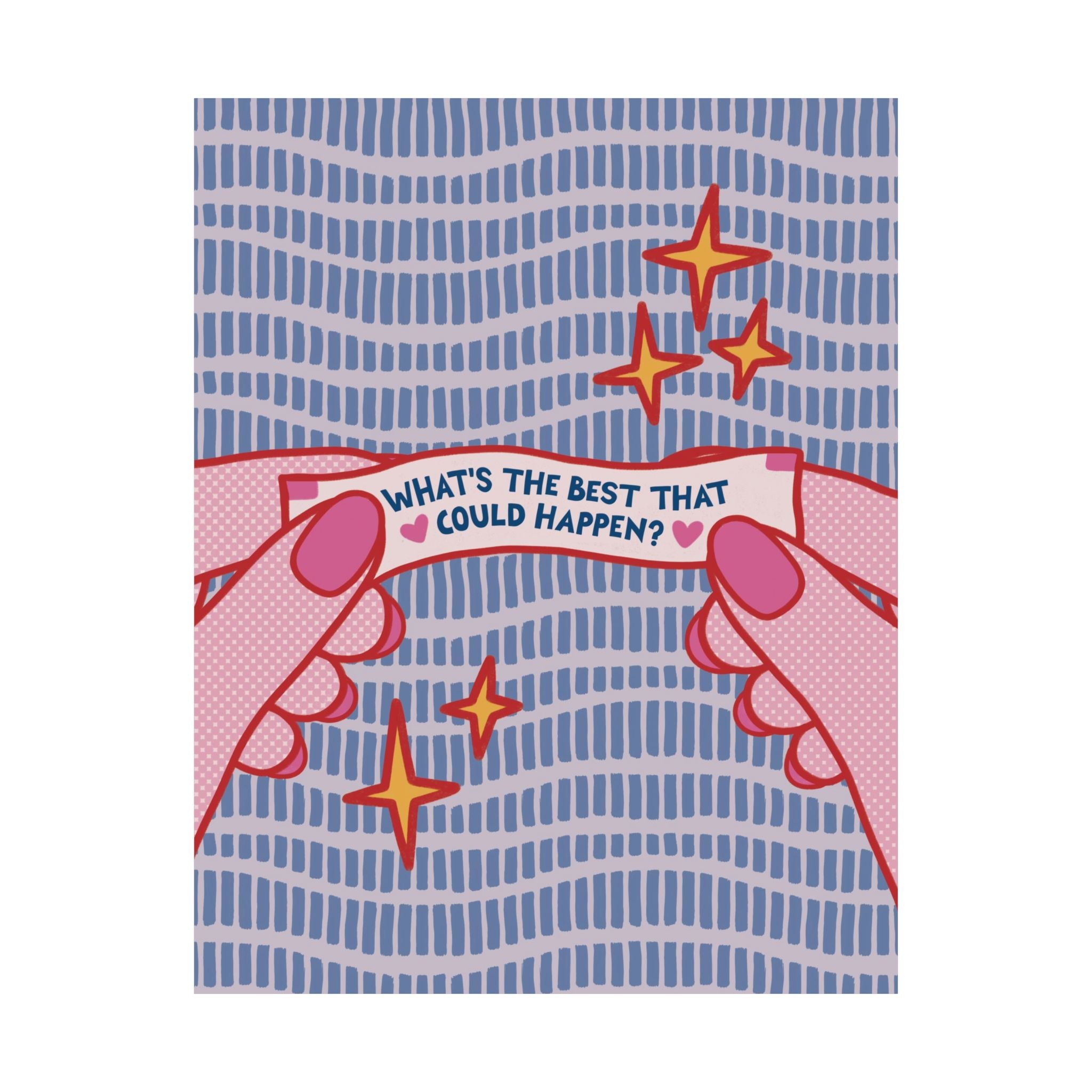 Eclectic What's The Best That Could Happen Fortune Cookie Poster, Inspirational Art