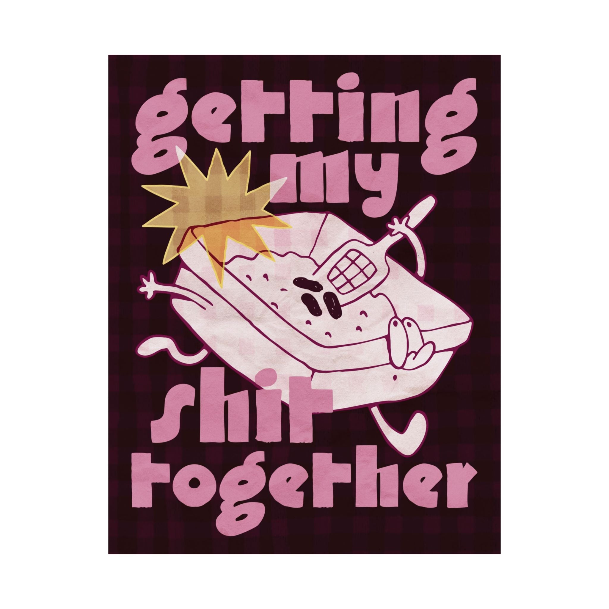 Eclectic Getting My Shit Together Cat Poster, Cats Lovers Funky Art Print