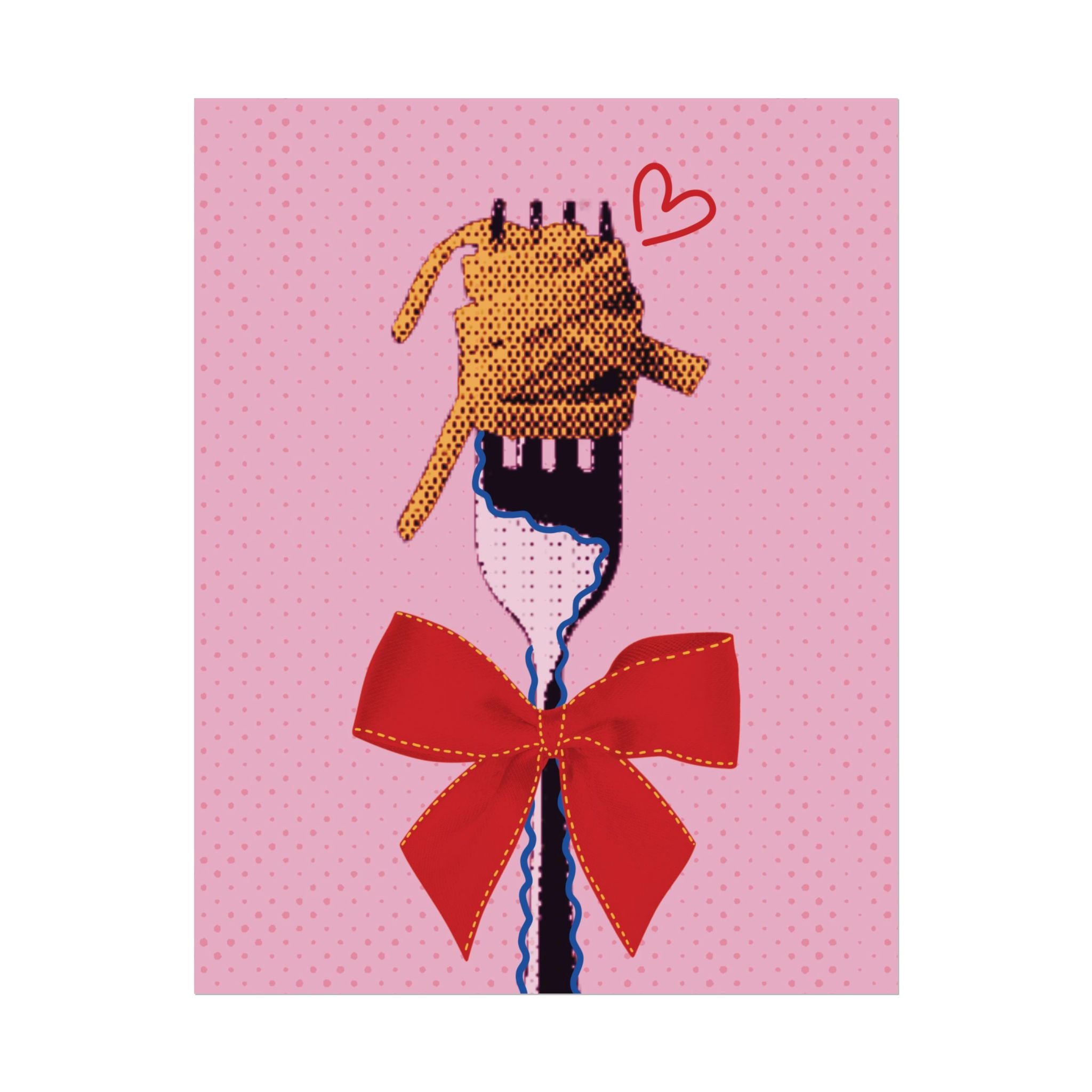 Halftone Coquette Pasta Poster, Vintage, Retro Spaghetti Wall Art Print