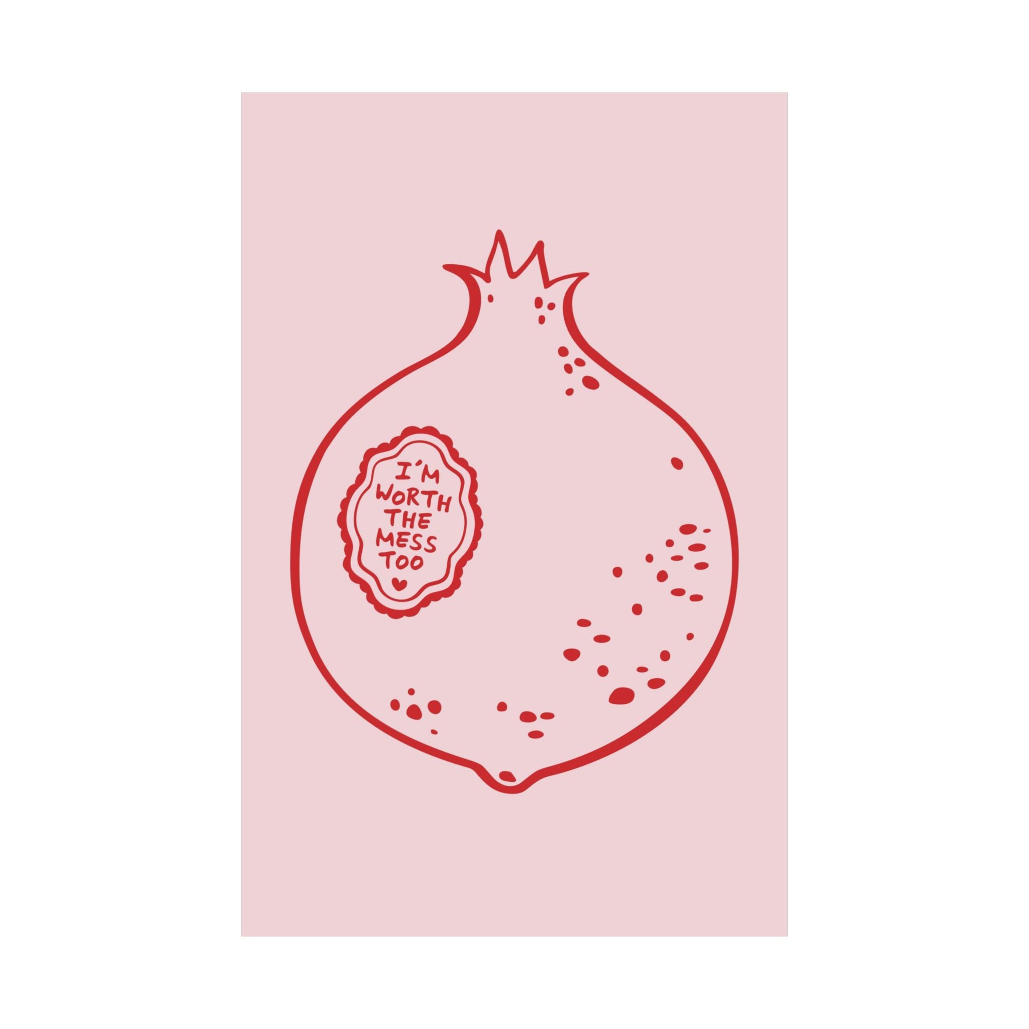 Doodle The Pomegranate Theory Red, Pink Poster, Inspiring Beautiful Mess Art Print