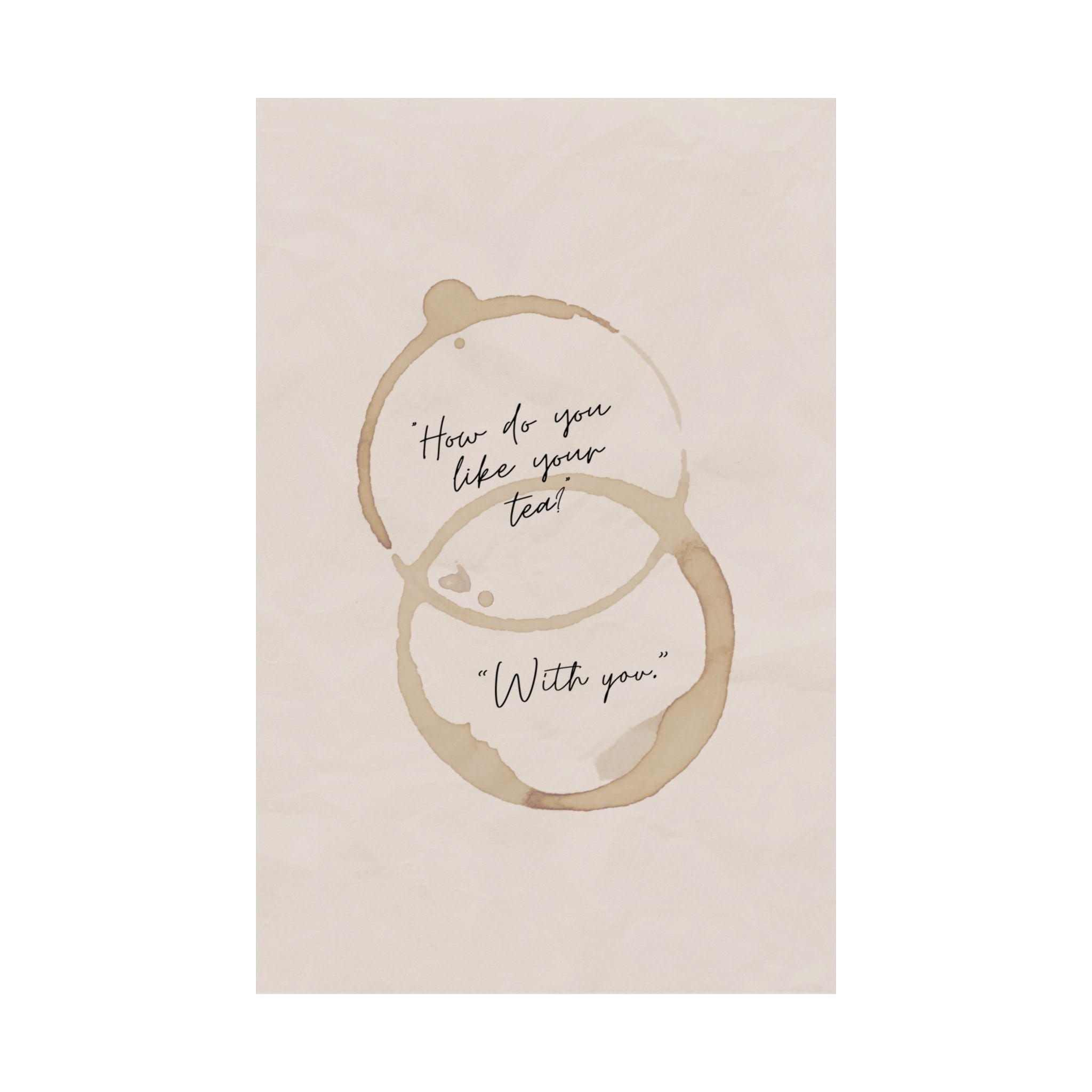 "How Do You Like Your Tea? With You" Mug Stains Poster, Coffeebar Corner Decor