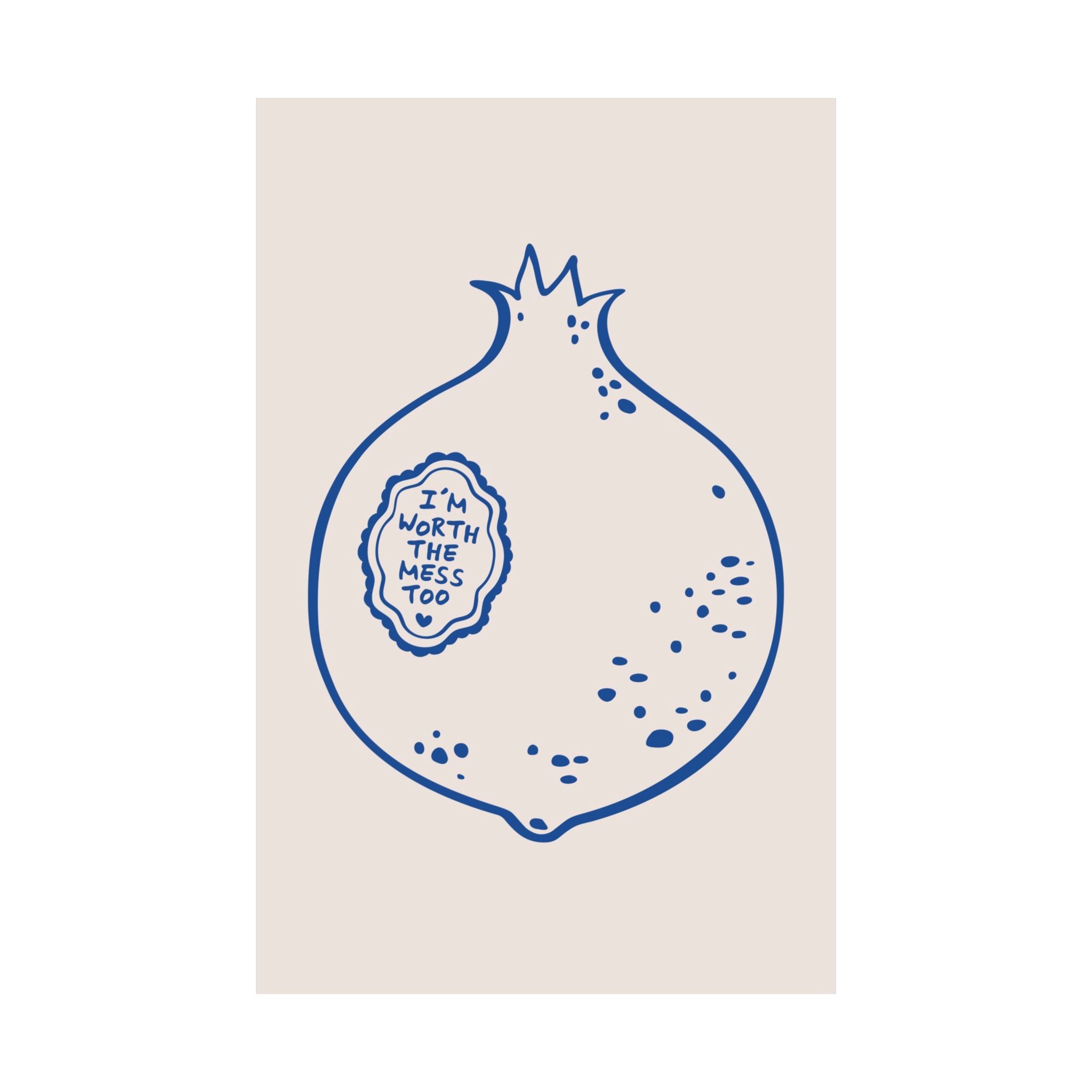 Doodle The Pomegranate Theory Blue Poster, Inspiring Beautiful Mess Art Print