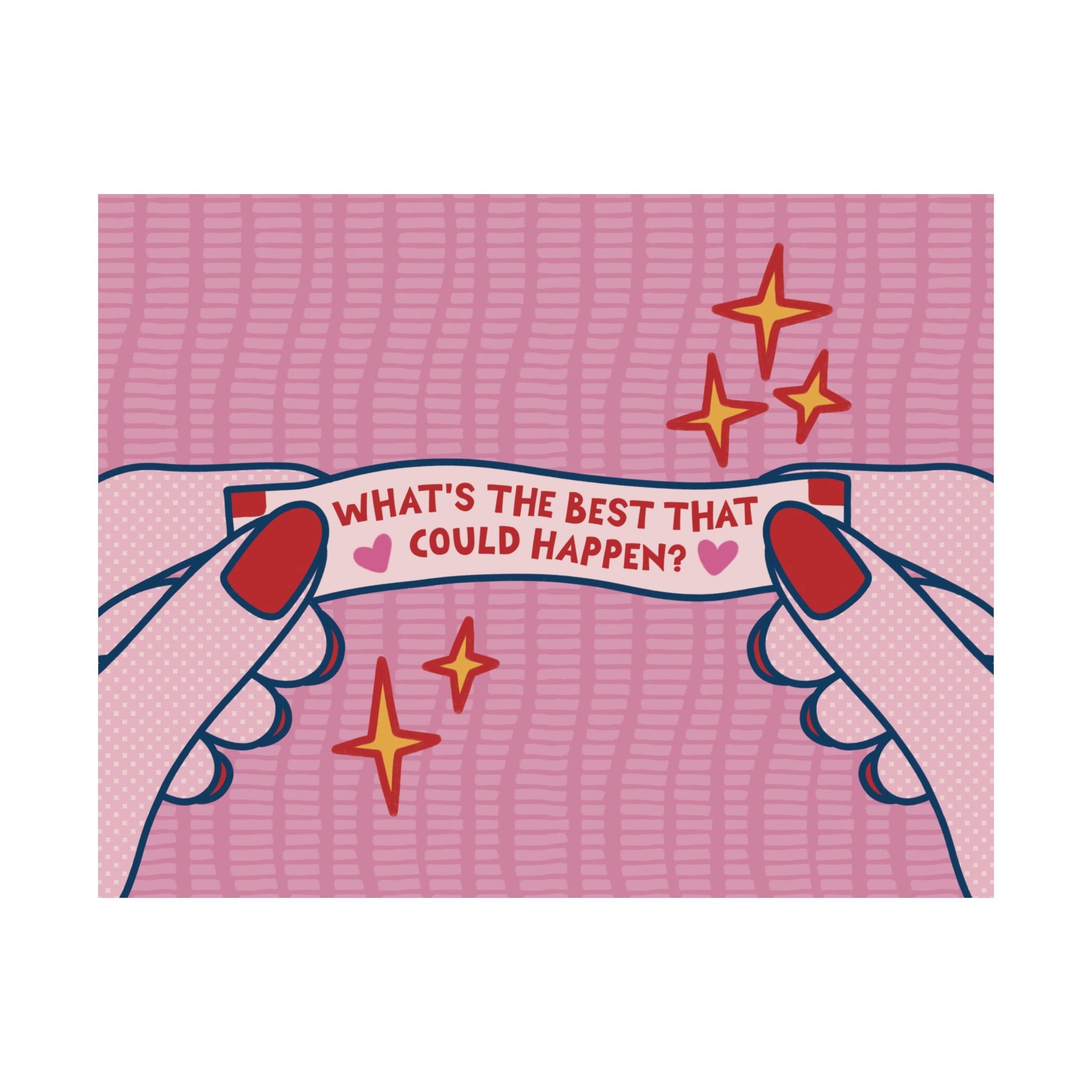 Eclectic What's The Best That Could Happen Fortune Cookie Horizontal Poster