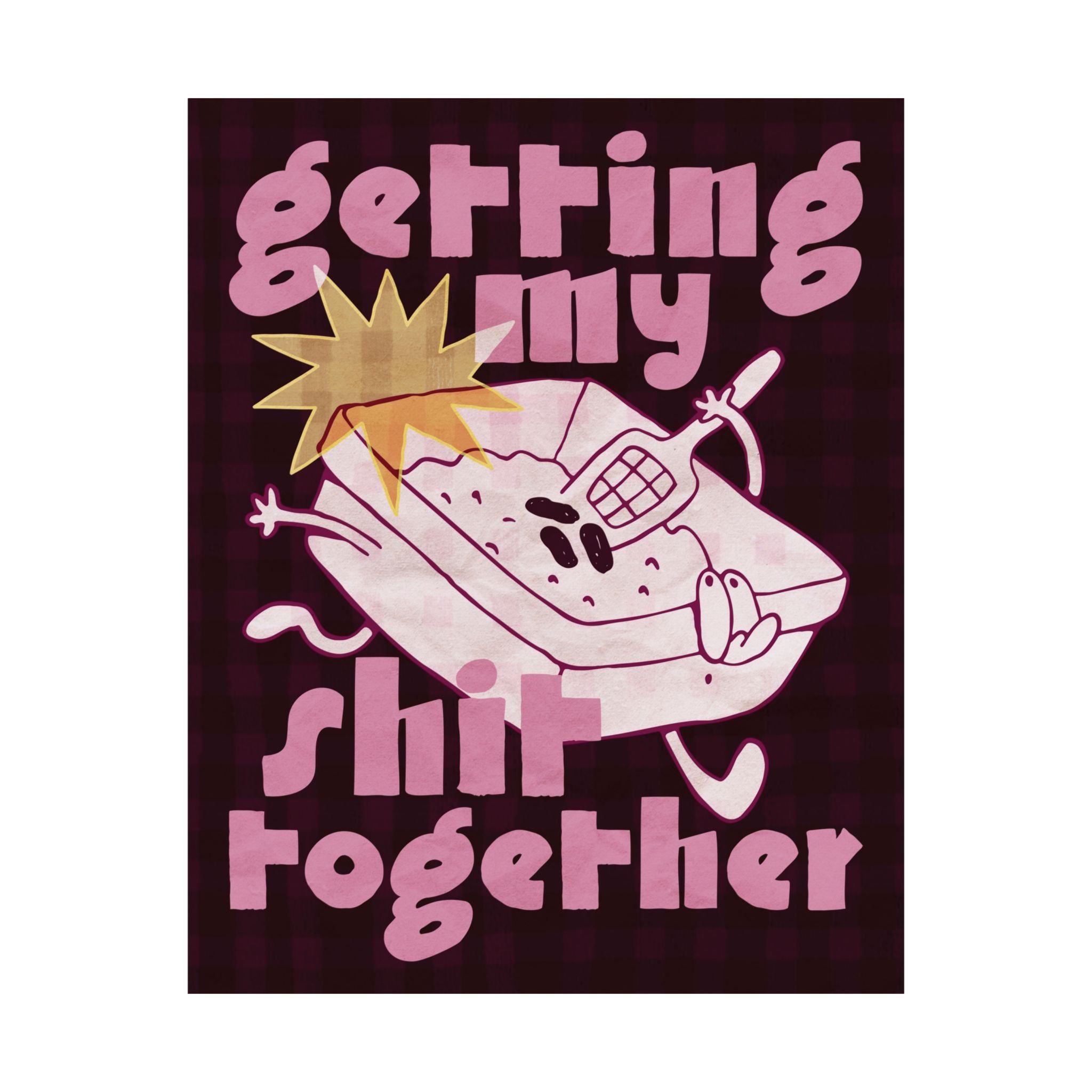 Eclectic Getting My Shit Together Cat Poster, Cats Lovers Funky Art Print