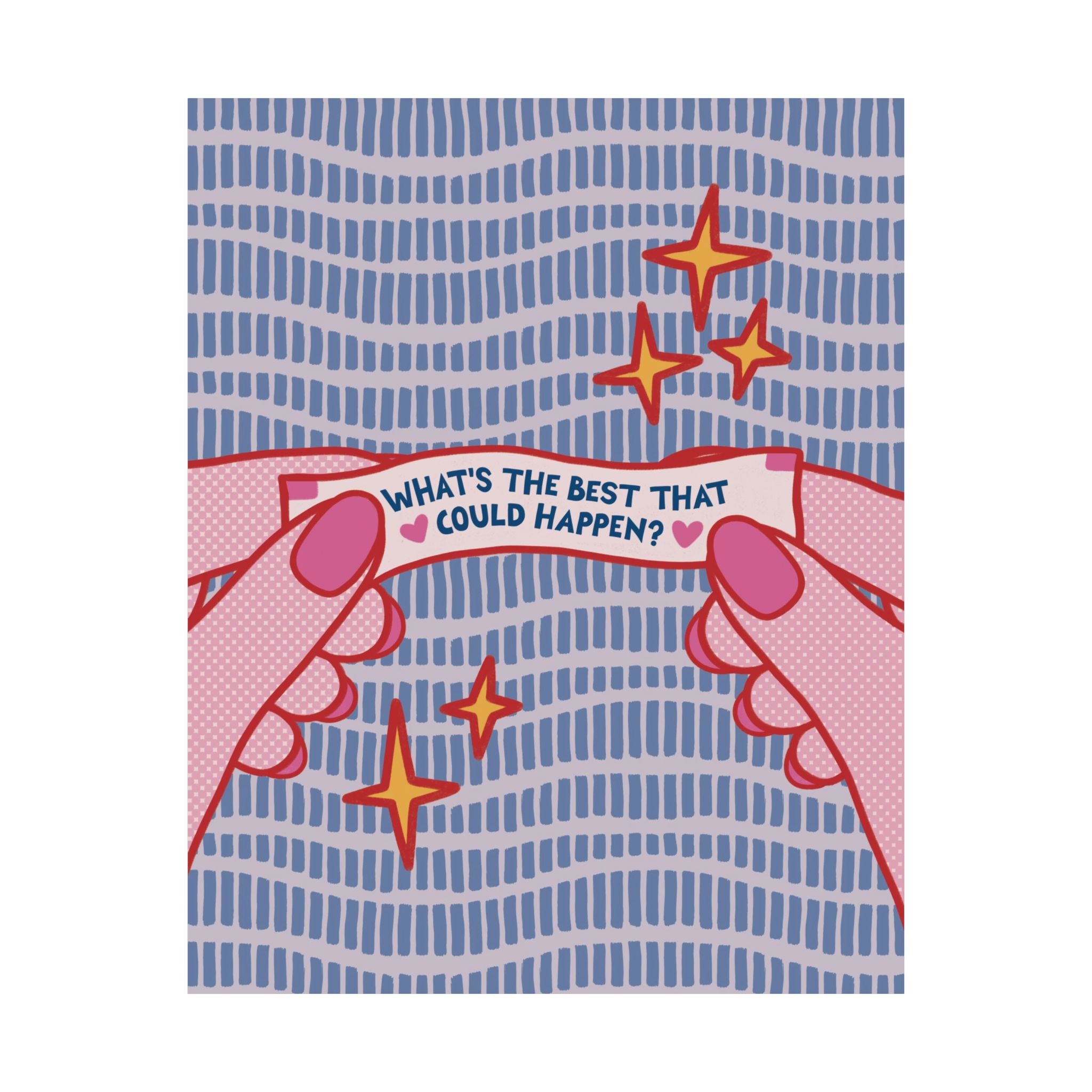 Eclectic What's The Best That Could Happen Fortune Cookie Poster, Inspirational Art