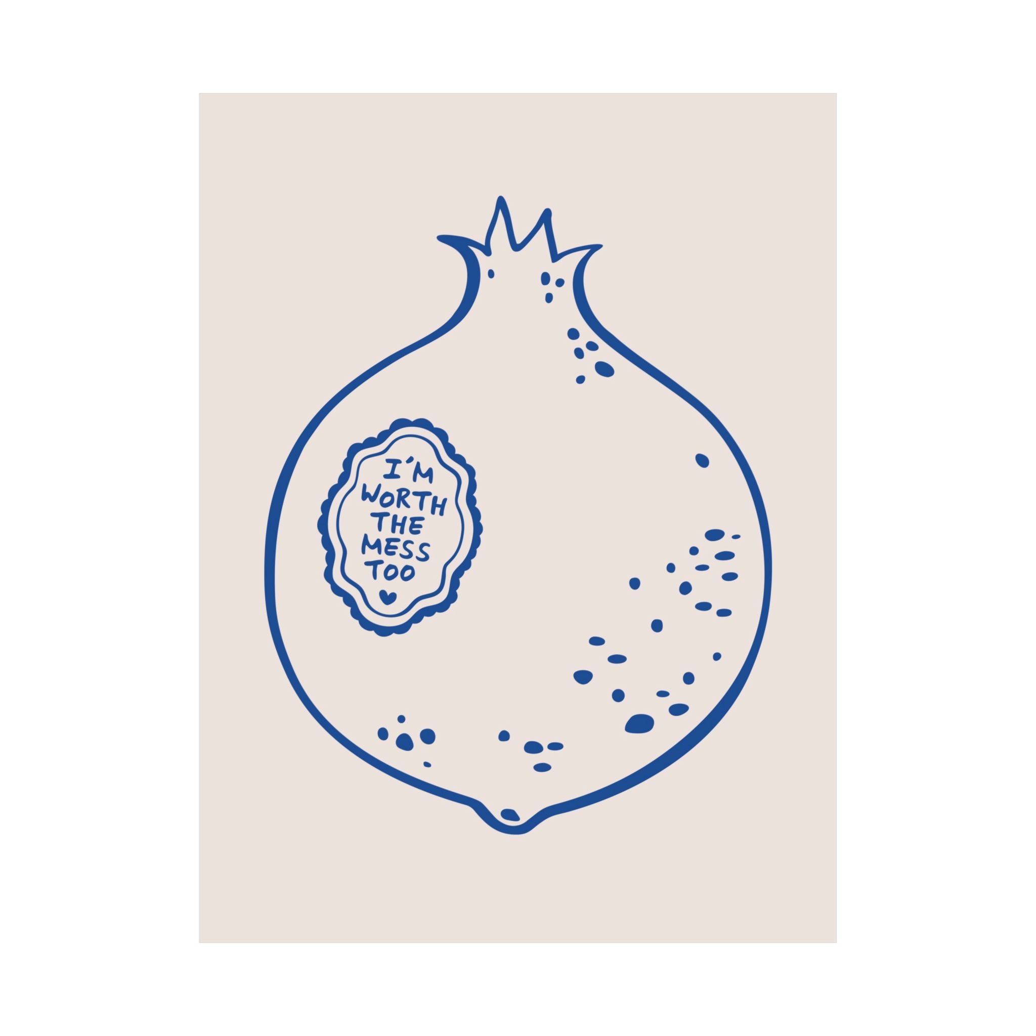Doodle The Pomegranate Theory Blue Poster, Inspiring Beautiful Mess Art Print
