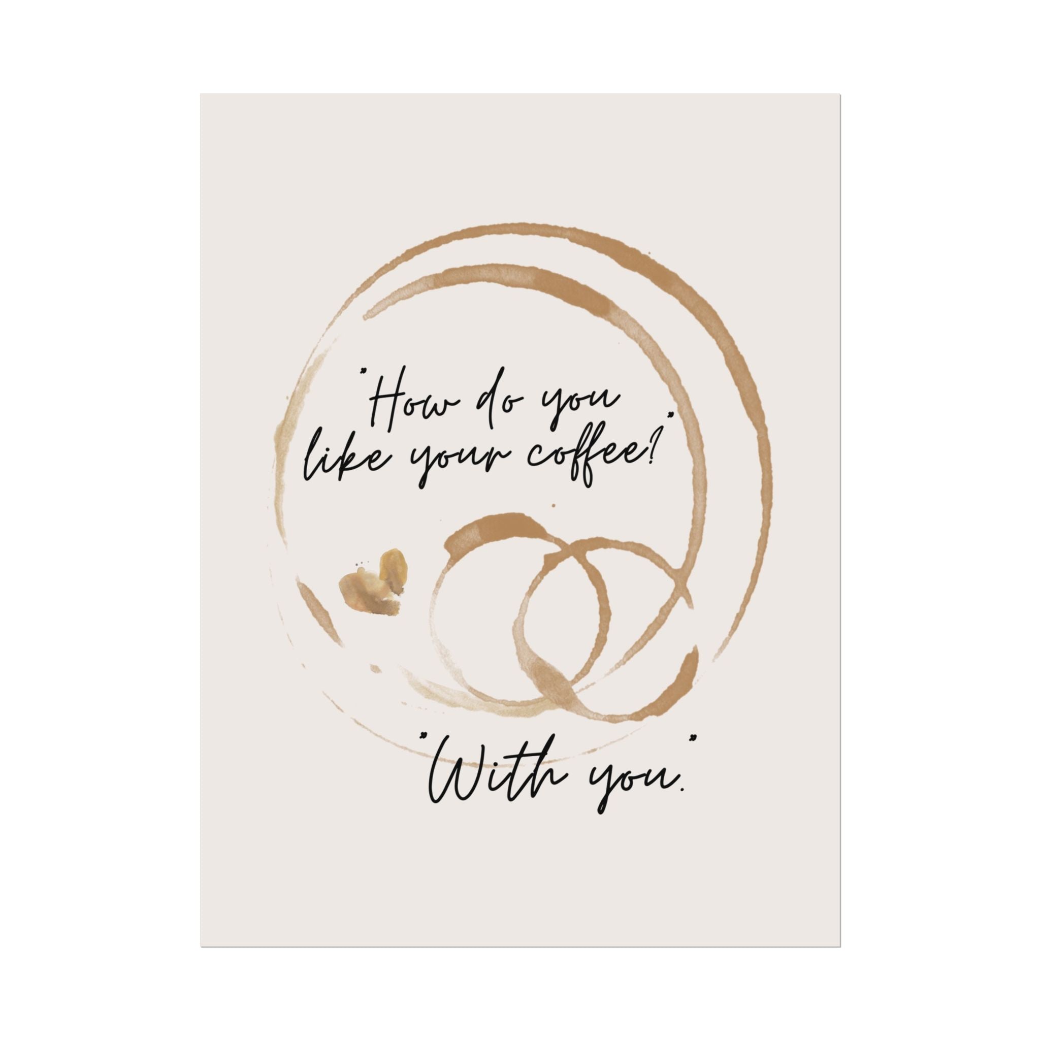 Caffeine Mug Stain "How Do You Like Your Coffee? With You" Poster