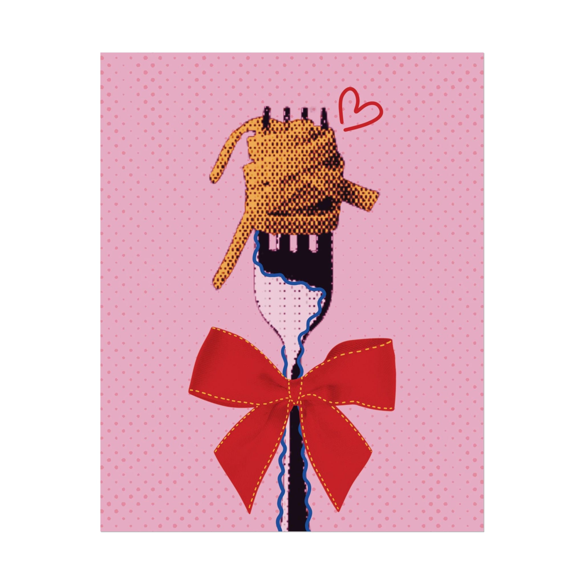 Halftone Coquette Pasta Poster, Vintage, Retro Spaghetti Wall Art Print