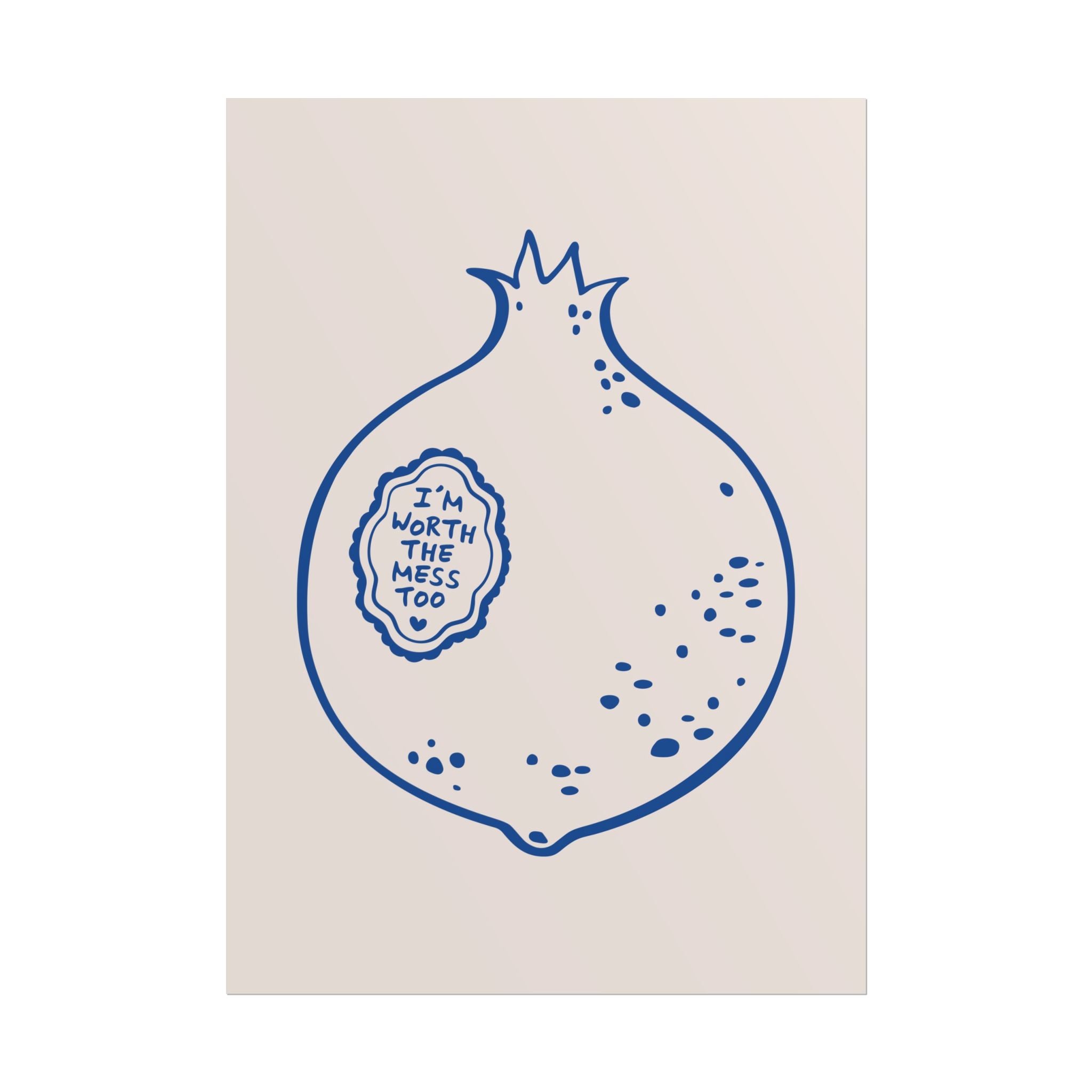 Doodle The Pomegranate Theory Blue Poster, Inspiring Beautiful Mess Art Print