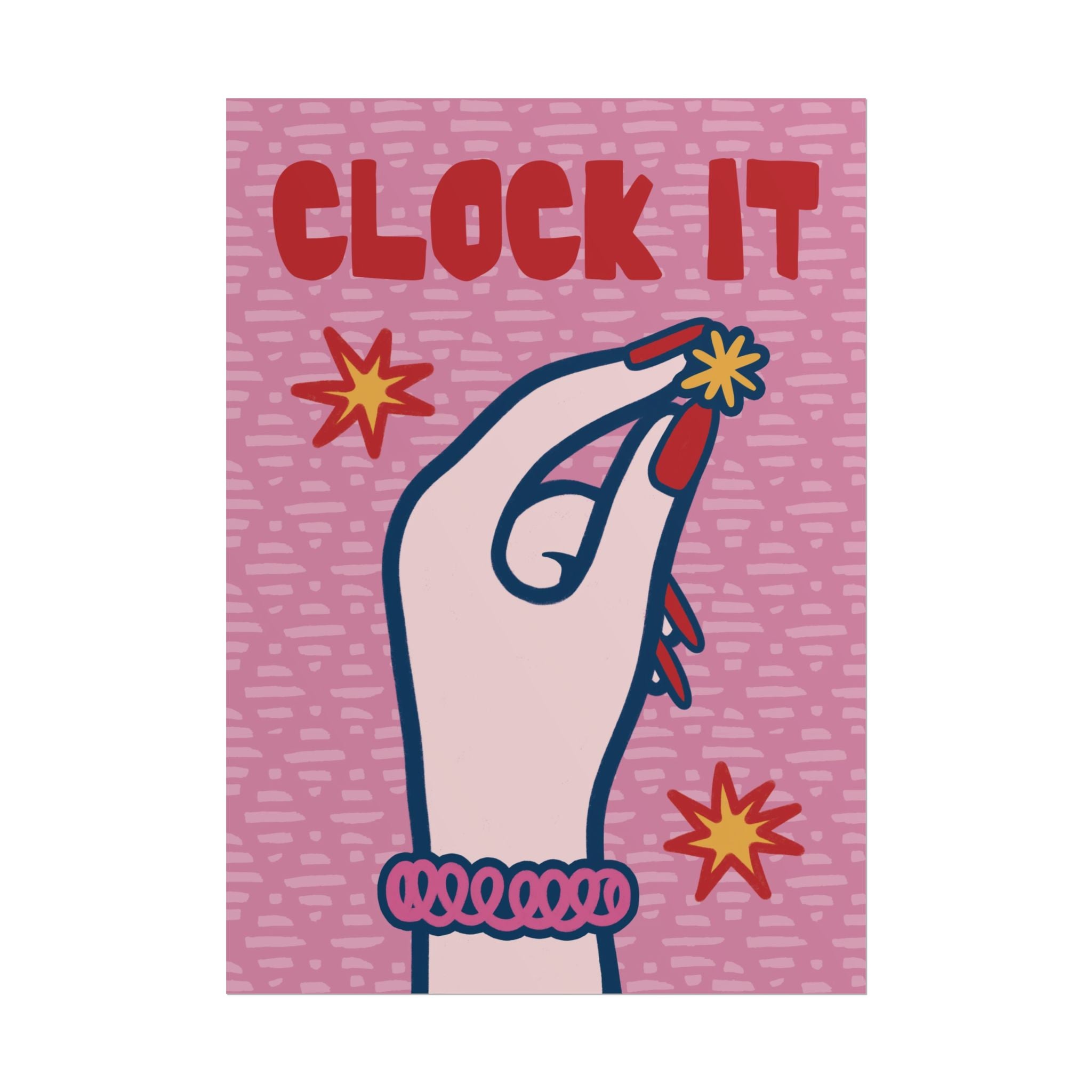 Eclectic Clock It Retro Poster, Girly Iconic Pop Culture Moment Art Print