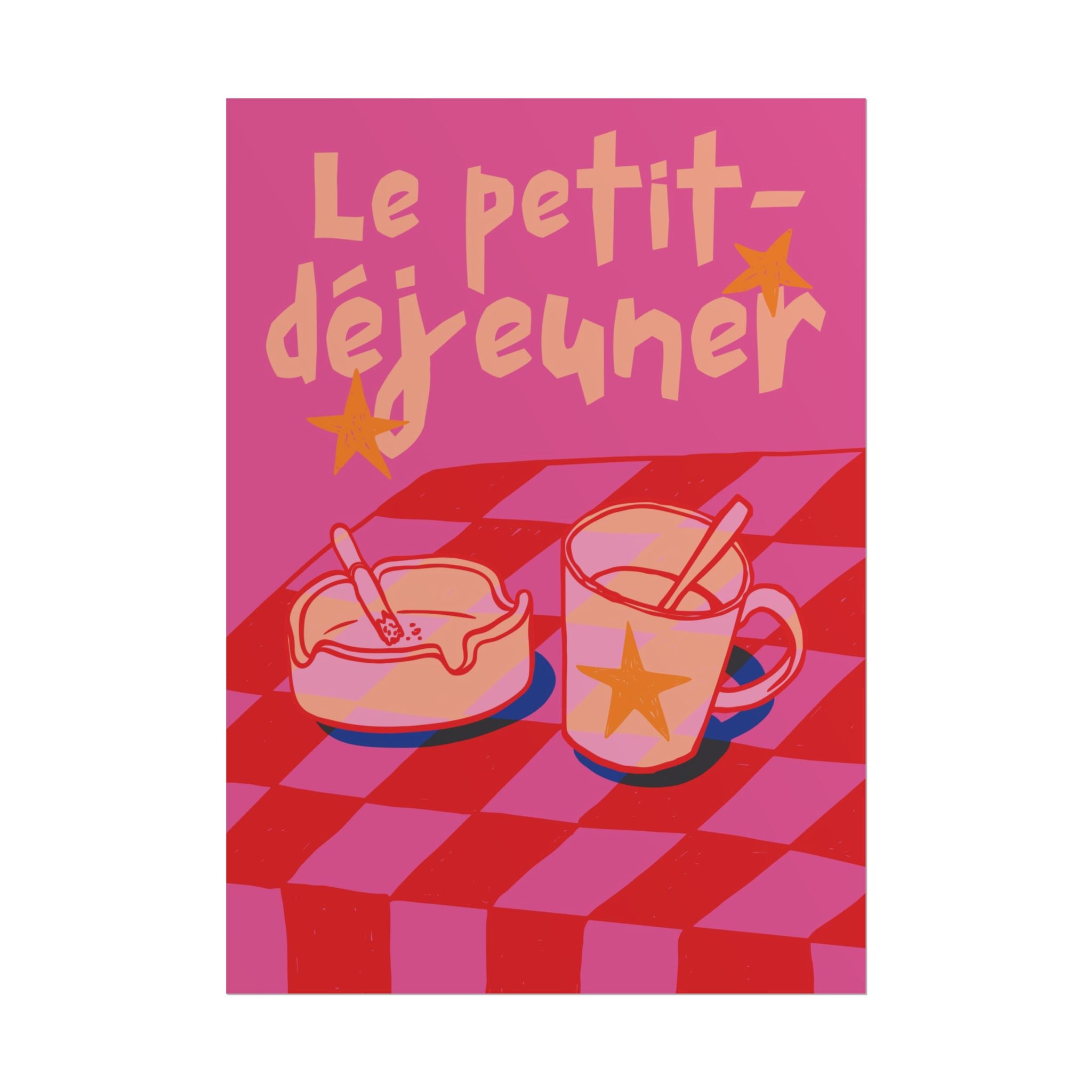 Le Petit-Déjeuner Cigarette & Coffee Poster, French Breakfast Food Art Print