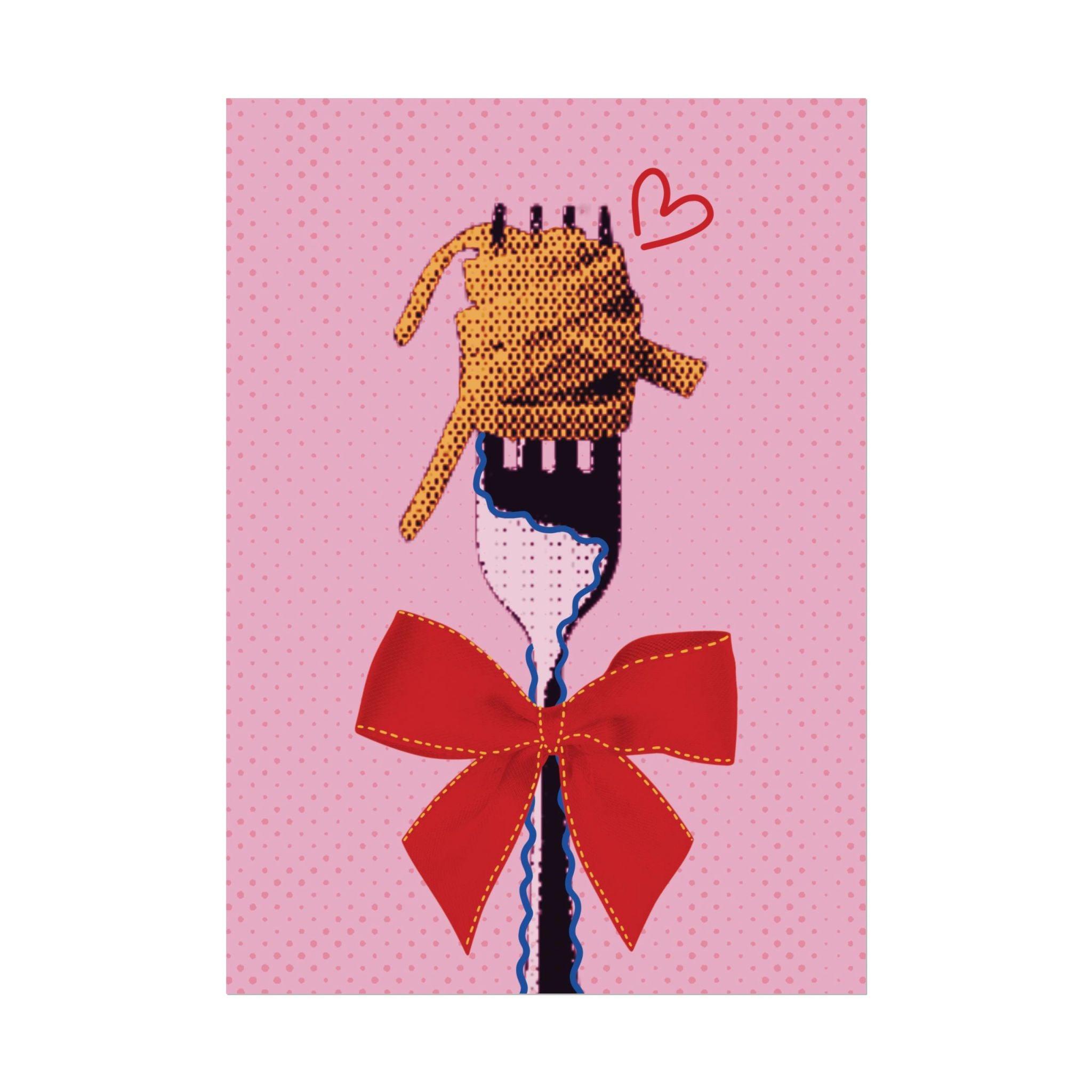 Halftone Coquette Pasta Poster, Vintage, Retro Spaghetti Wall Art Print