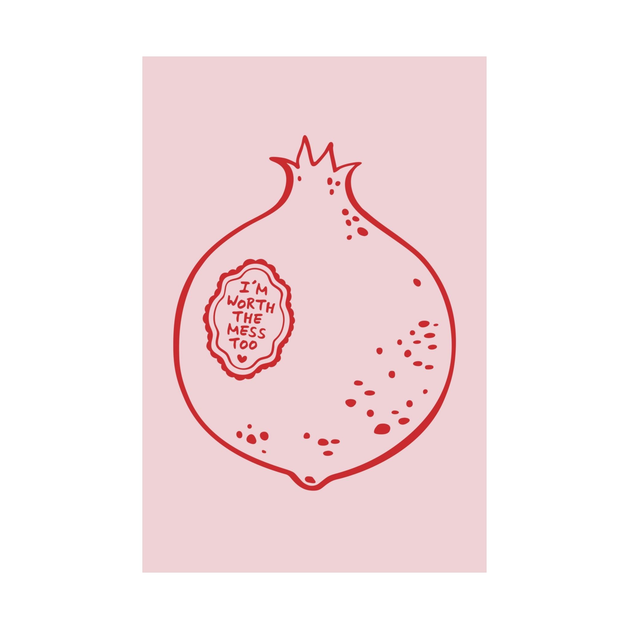 Doodle The Pomegranate Theory Red, Pink Poster, Inspiring Beautiful Mess Art Print