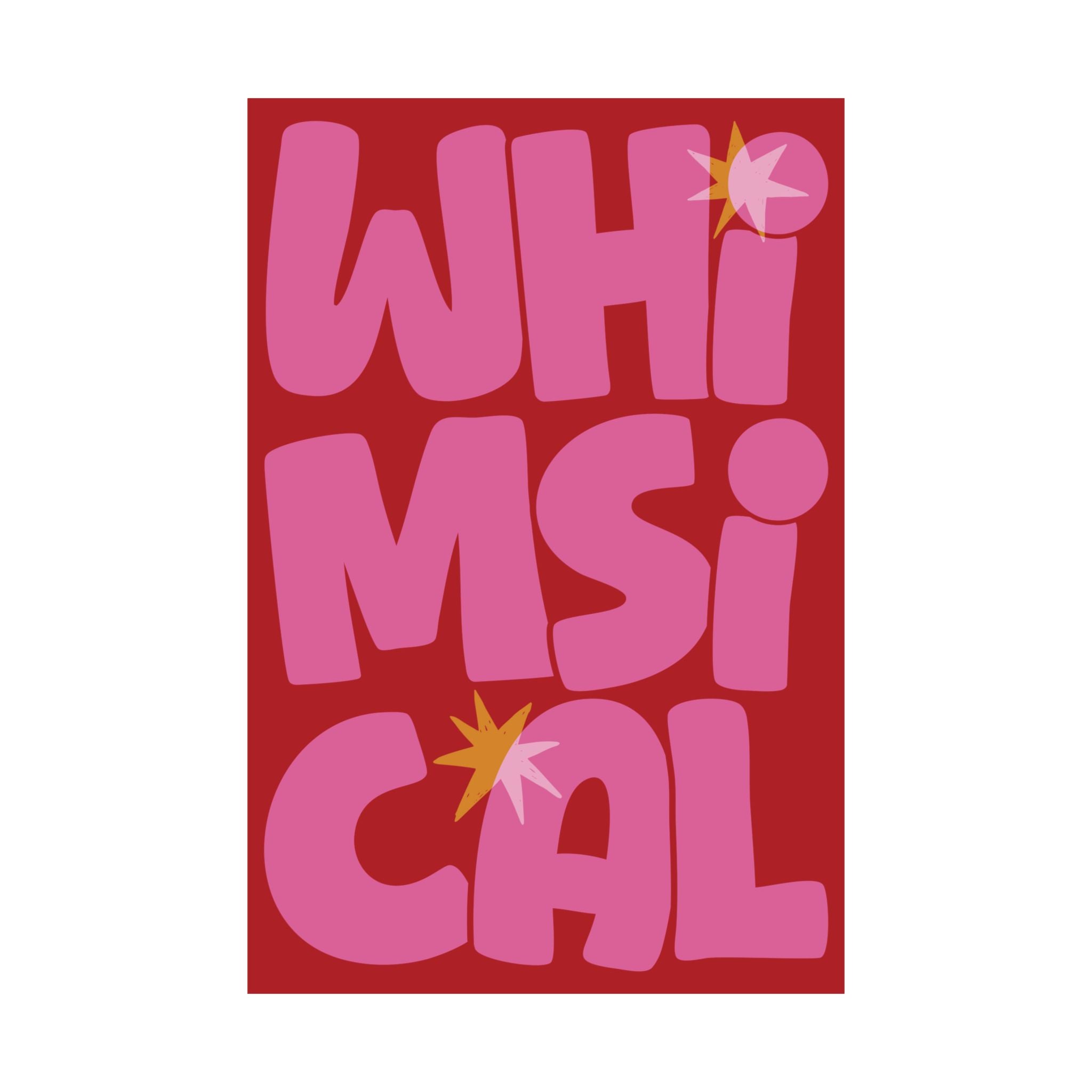 Whimsical Bold Typography Poster, Red, Pink Eclectic Wall Art Print