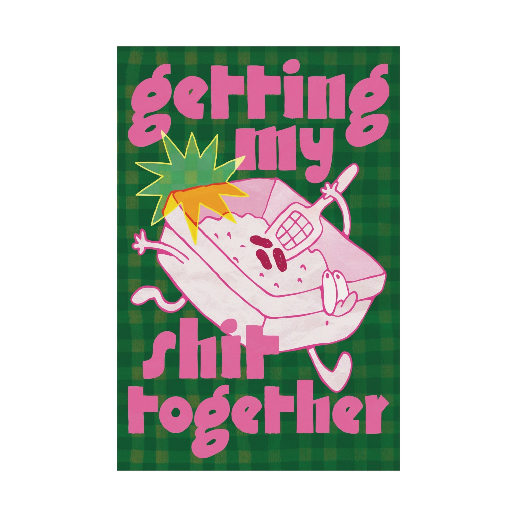 Eclectic Getting My Shit Together Cat Litter Poster, Funny Growth Art Print