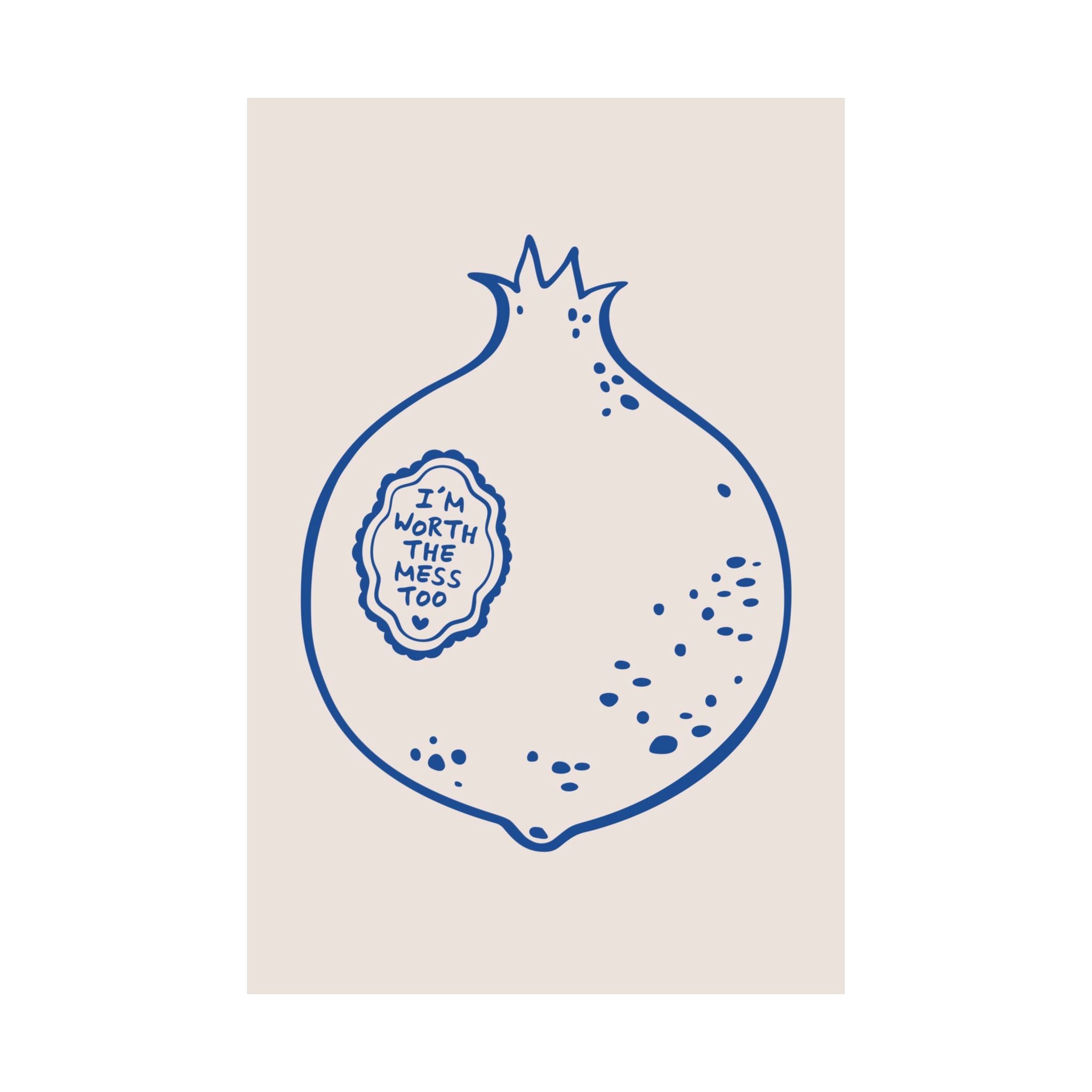 Doodle The Pomegranate Theory Blue Poster, Inspiring Beautiful Mess Art Print