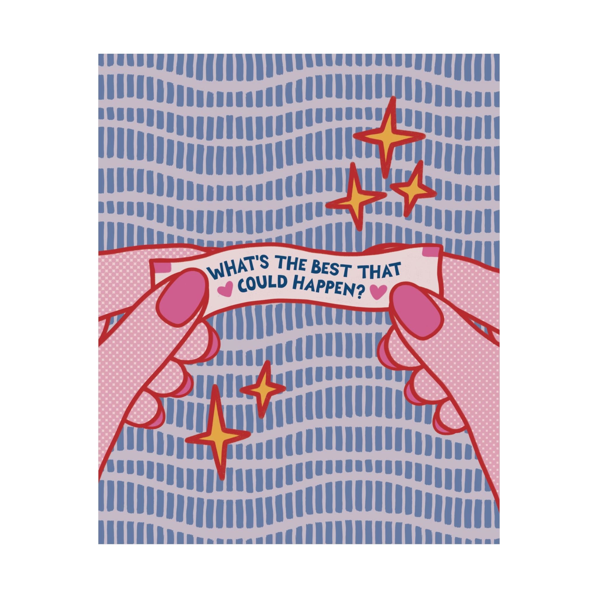 Eclectic What's The Best That Could Happen Fortune Cookie Poster, Inspirational Art