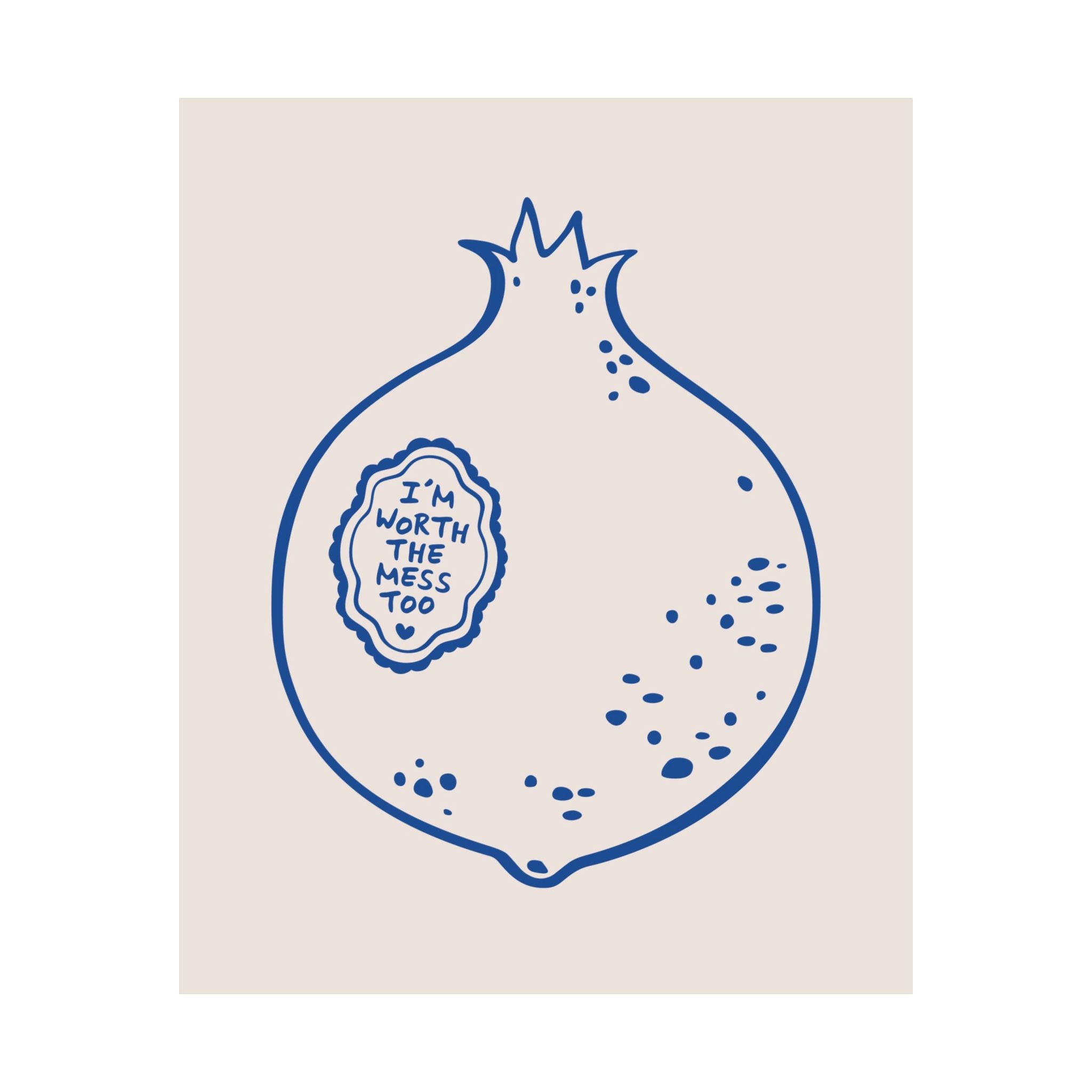 Doodle The Pomegranate Theory Blue Poster, Inspiring Beautiful Mess Art Print