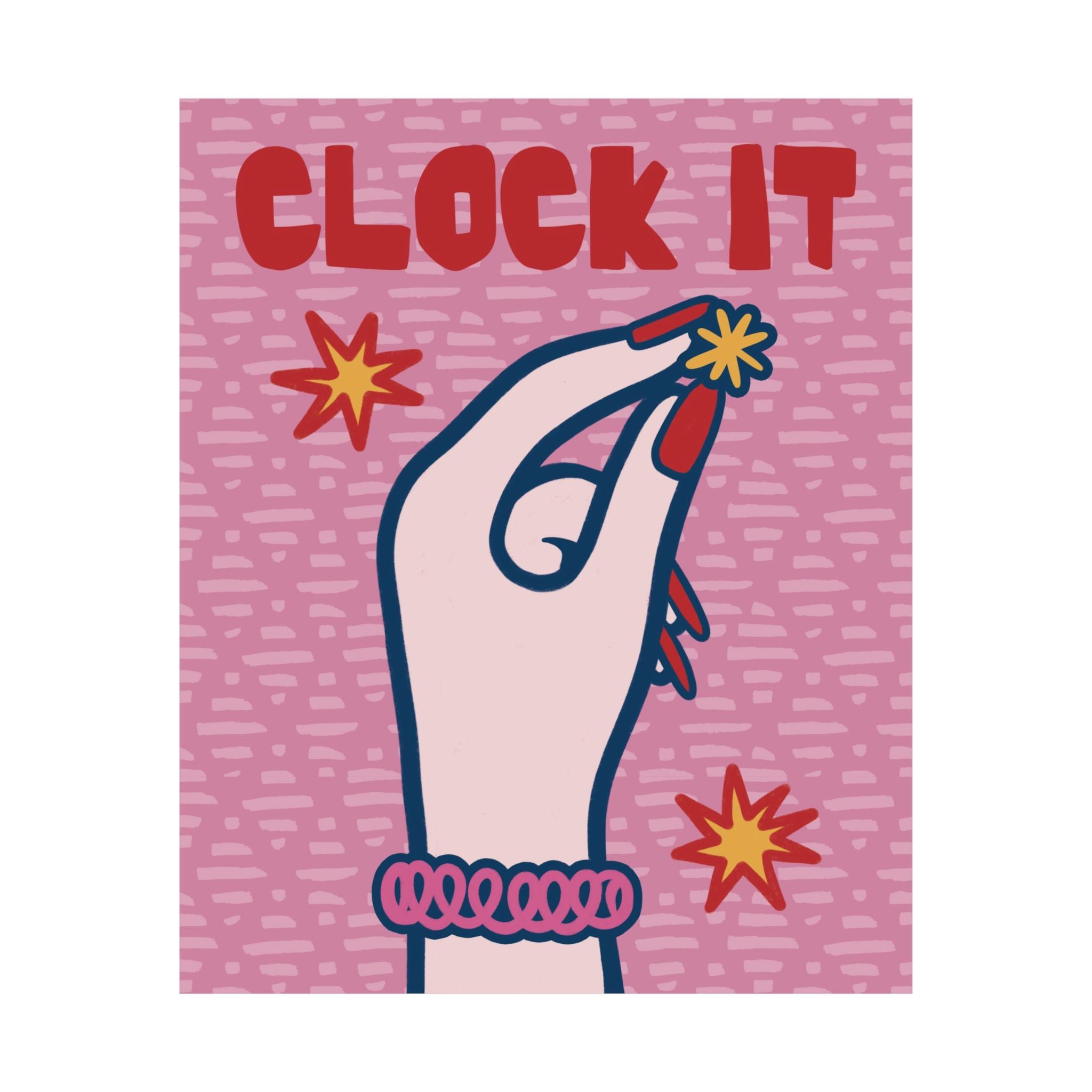 Eclectic Clock It Retro Poster, Girly Iconic Pop Culture Moment Art Print