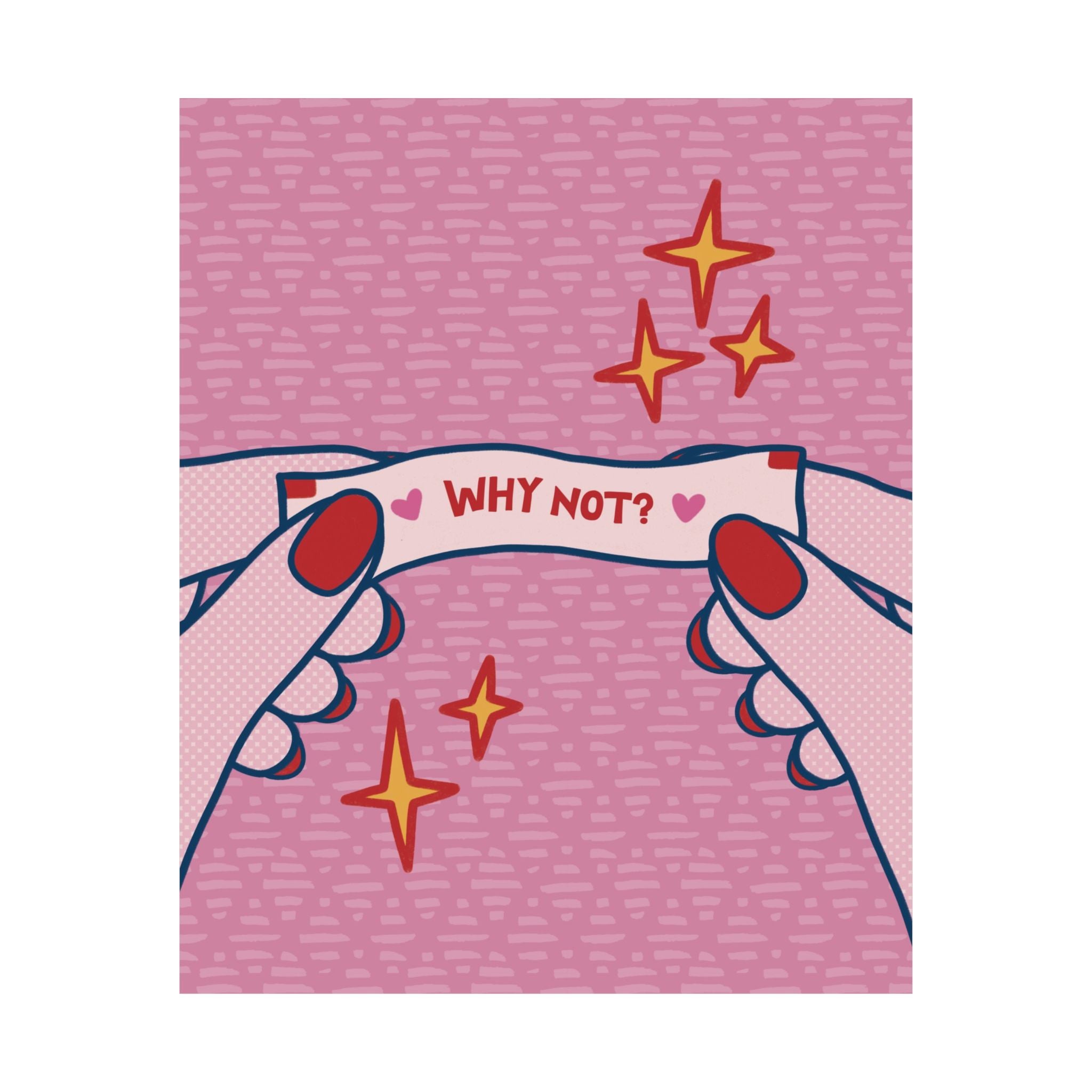 Eclectic Why Not? Fortune Cookie Poster, Motivational Empowering Art